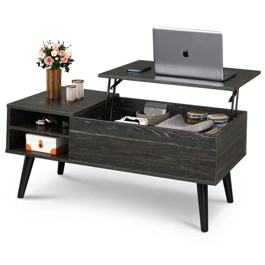 Aravis Lift Top Coffee Table with Storage for Living Room,With Adjustable Shelf, Wood