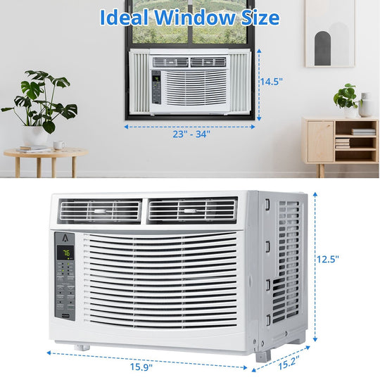 6000Btus Window Air Conditioner Units Fast Cooling 250 Sq.Ft.