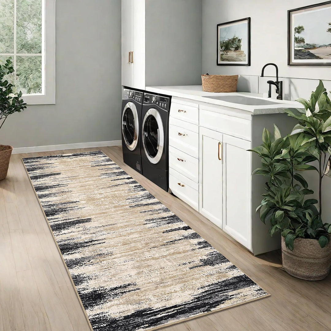 Washable Area Rugs for Living Room Modern Abstract Rug Non Slip Non Shedding Stain Resistant Carpet