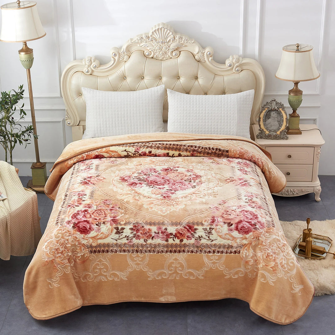 Heavy Korean Mink Fleece King Size Blanket, Christmas Gift for Parents