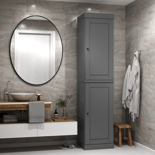 100% Solid Wood Bathroom Storage Cabinet, Adjustable Shelves, 16.5" Wide, 35.75" Tall