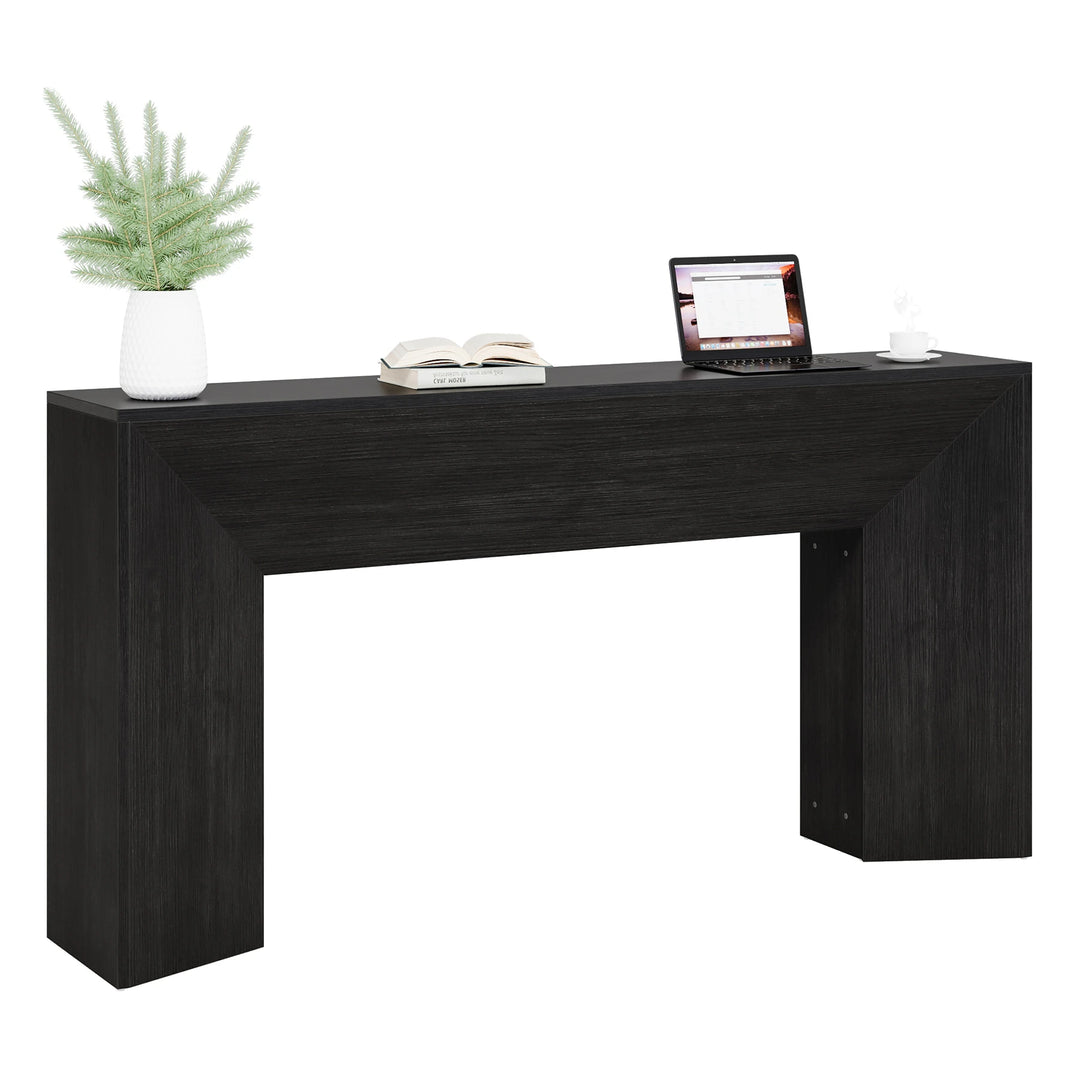 63 Inches Long Black Console Table for Entryway Living Room - 63" W X 11.8" D X 32.3" H