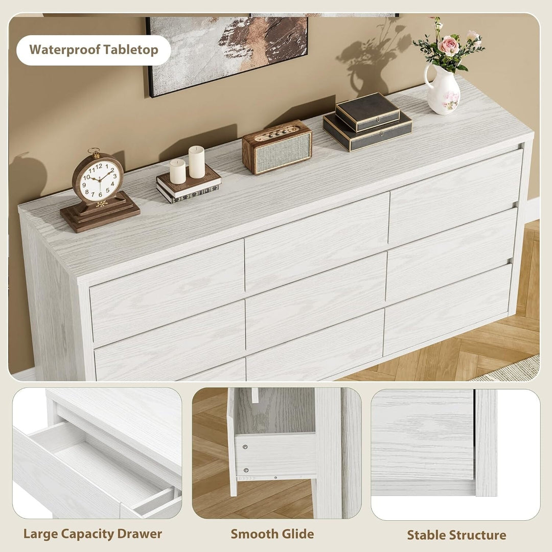 7-Drawer Dresser for Bedroom,Wide Wood Chest with Handle-Free Design,Modern Storage Cabinet for Living Room or Entryway