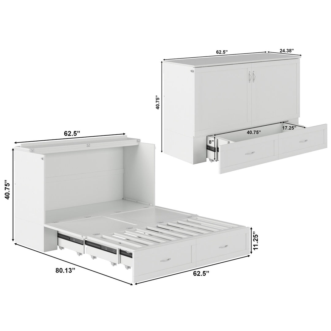 Hamilton Murphy Bed Chest with Mattress and Storage Drawer
