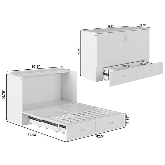 Hamilton Murphy Bed Chest with Mattress and Storage Drawer