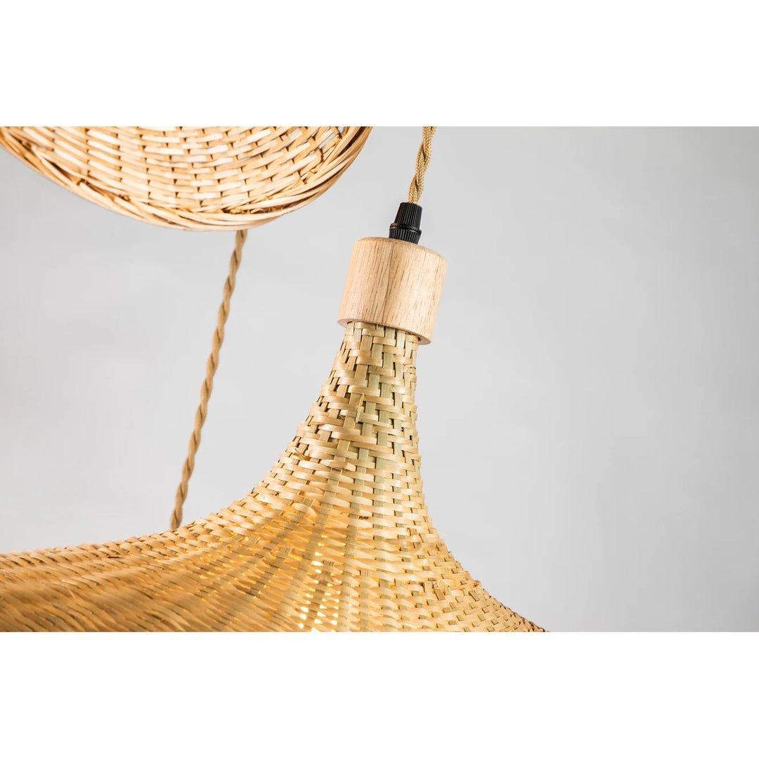 Three Lights Unique Rattan Pendant Light