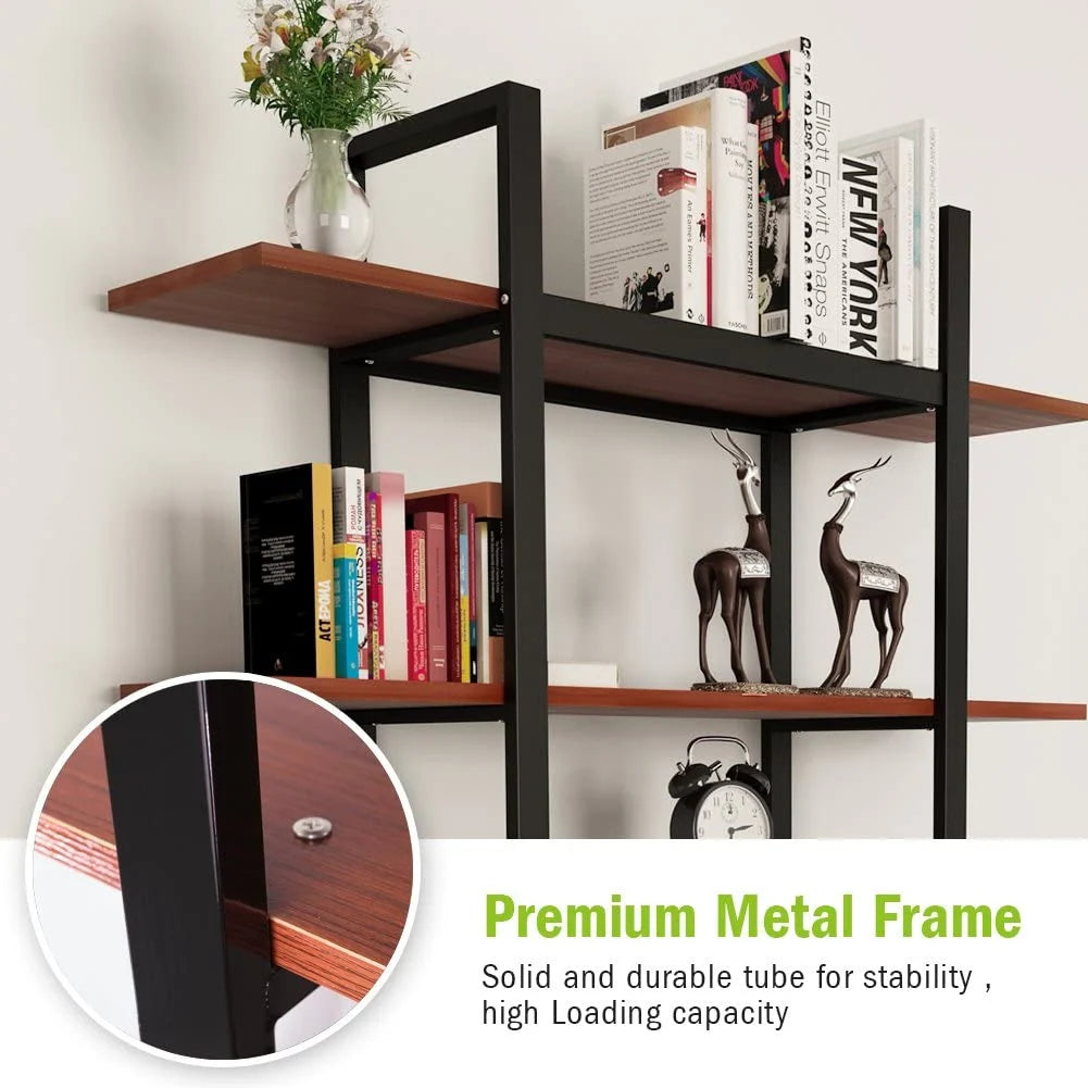 5-Tier Bookshelf, Vintage Industrial Style Bookcase