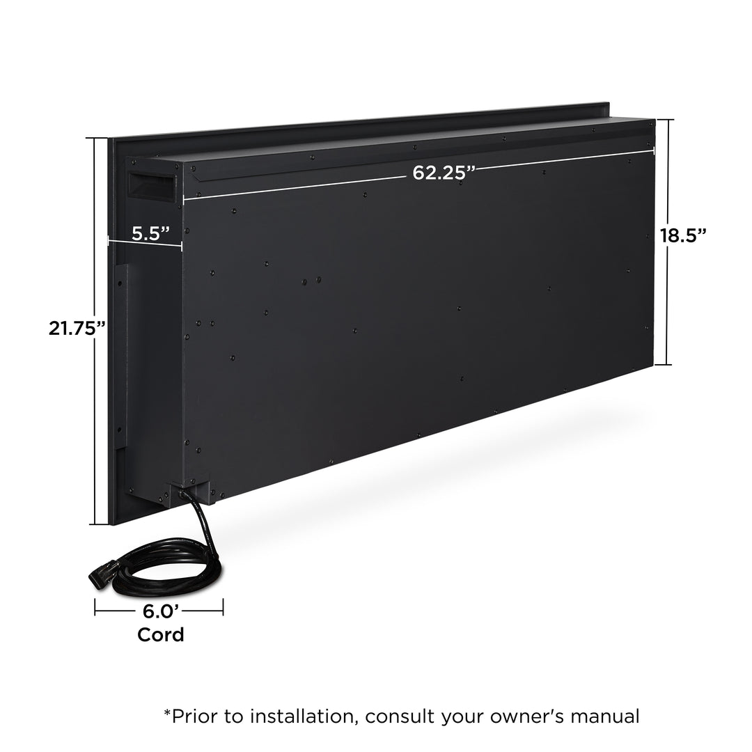 65" Wall Mounted/Recessed Electric Fireplace Insert by