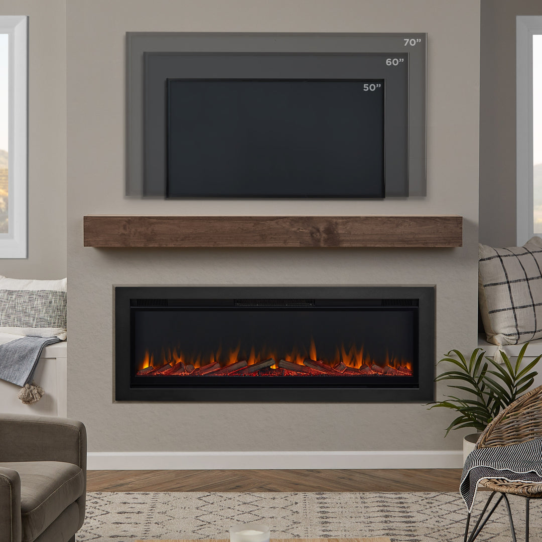 65" Wall Mounted/Recessed Electric Fireplace Insert by