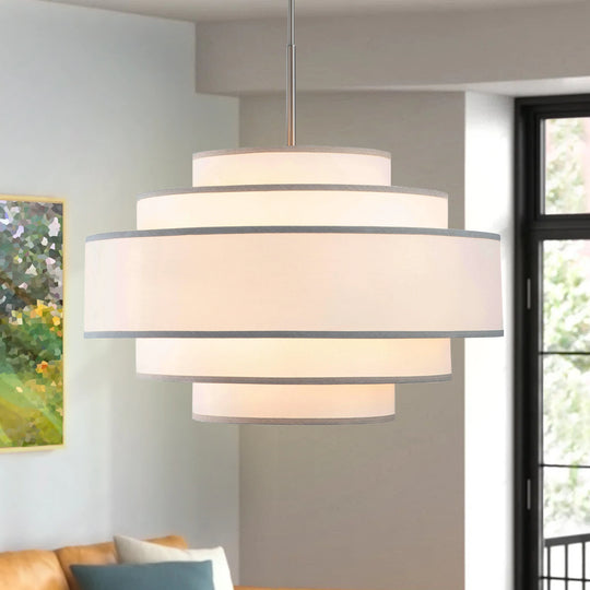 Getledel 30 In. 7-Light Dimmable Tiered Drum Chandelier