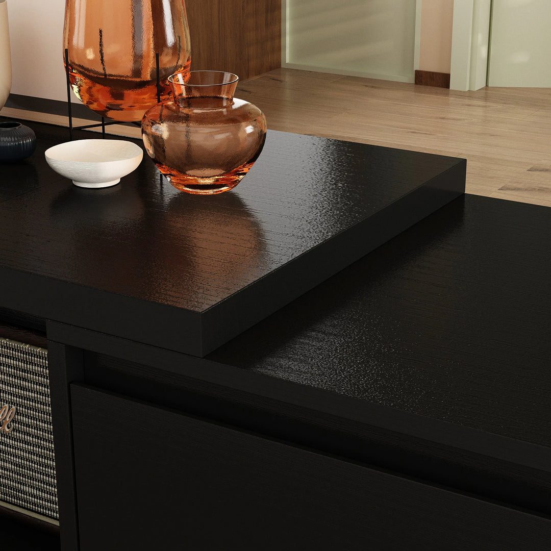 Entertainment Center Table Retracted Extendable TV Stand in Stretch