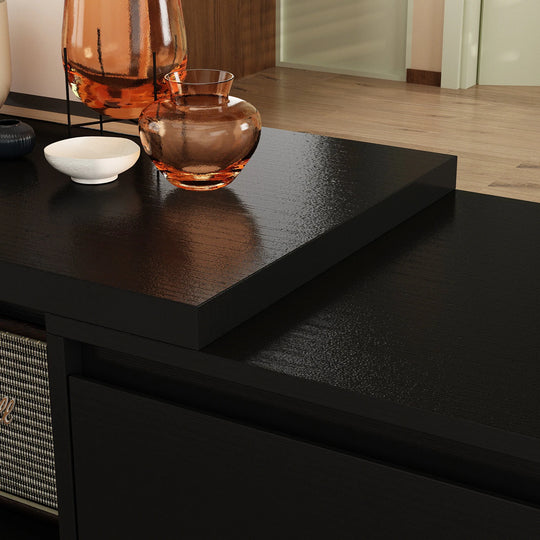 Entertainment Center Table Retracted Extendable TV Stand in Stretch