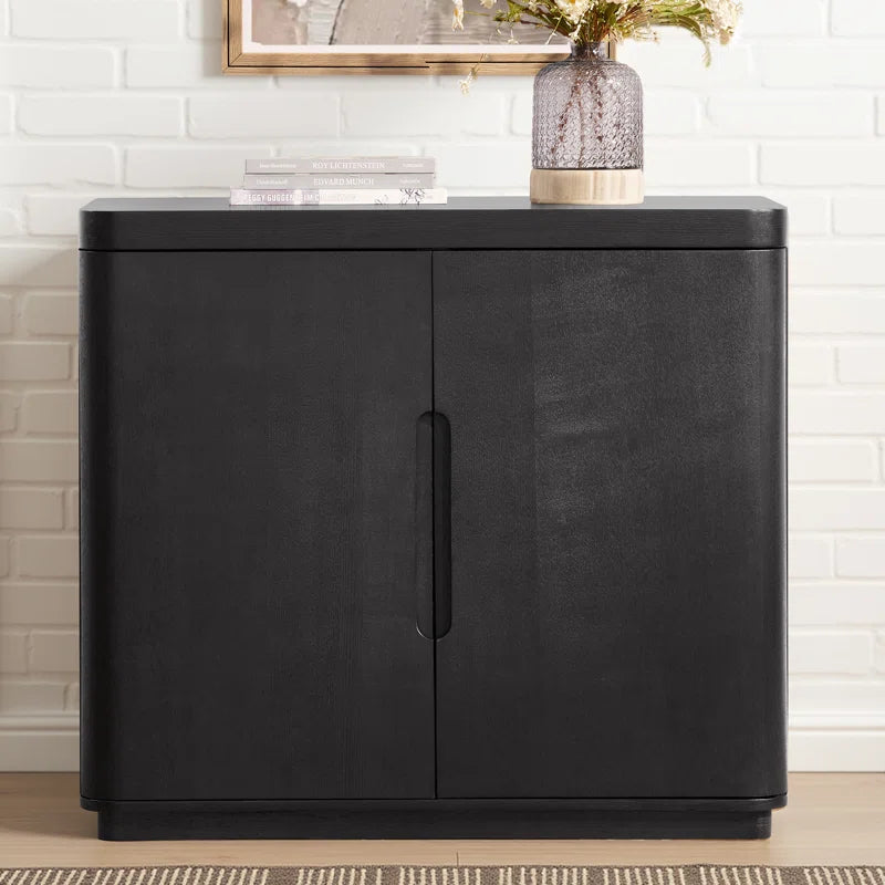 Waynesville 36"W 2-Door Modern Oak Wood Cabinet with Adjustable Shelves