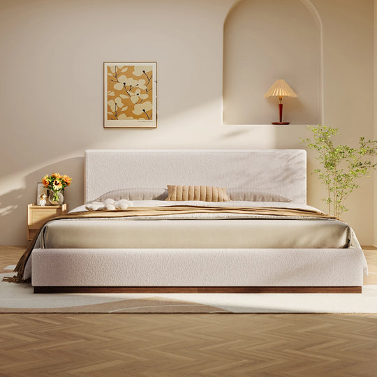 - Colette Boucle Upholstered Bed with Headboard