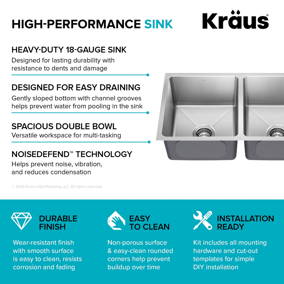 Fairlane Undermount 18 Gauge Stainless Steel Kitchen Sink