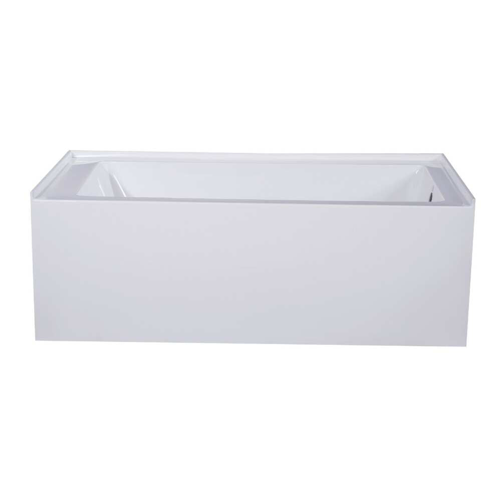 Acrylic-Fiberglass Soaking Bathtub, White. Alcove/Apron Front