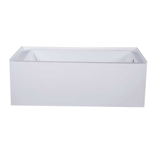 Acrylic-Fiberglass Soaking Bathtub, White. Alcove/Apron Front
