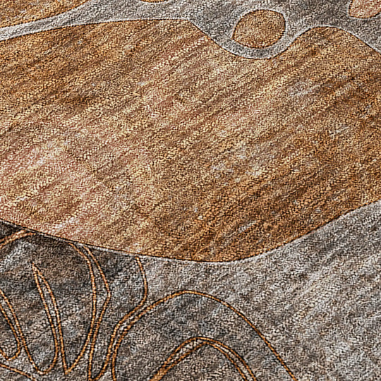 Machine Washable Indoor/ Outdoor Modern Floral Chantille Rug