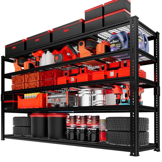 Rikuto Adjustable Heavy Duty Metal Shelving Unit for Garage,Pantry,Storage,Toolsheds, Warehouses