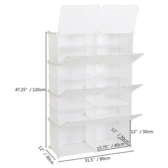 Portable Shoe Rack Organizer 66-72 Pair Tower Shelf Storage Cabinet