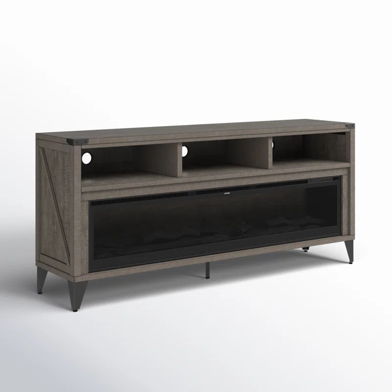 Bowrah TV Stand for Tvs up to 75" with Electric Fireplace Included