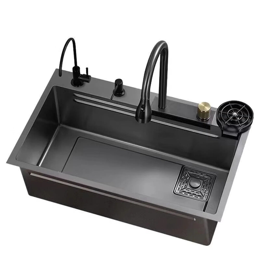 Stainless Steel Rectangular Waterfall Kitchen Sink