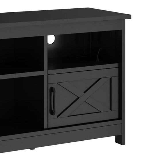 Mercato Modern Farmhouse TV Stand Media Console Media Center with LED Light and Charging Station