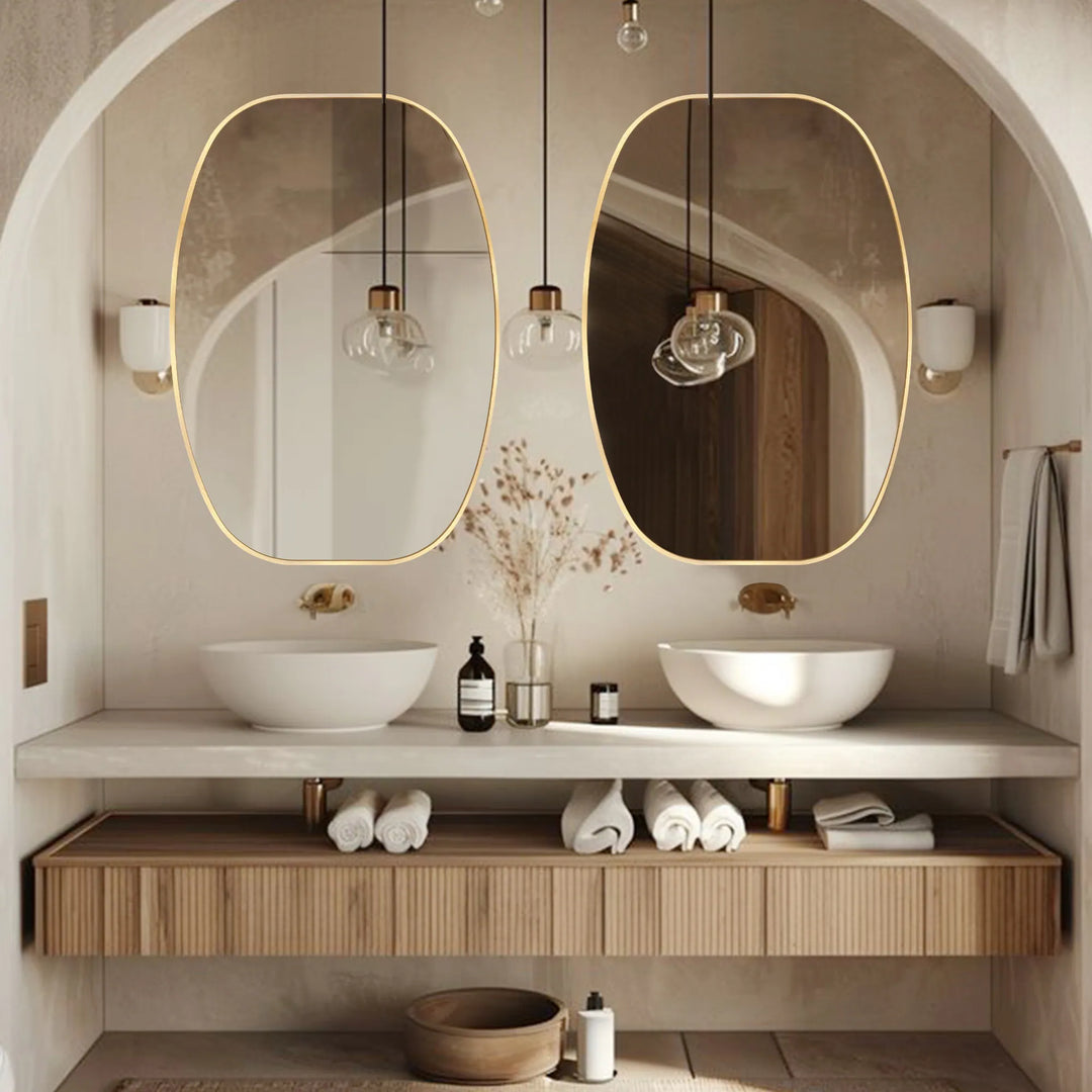 2 Pack Oval Mirror Vanity Decorative Wall Mirror