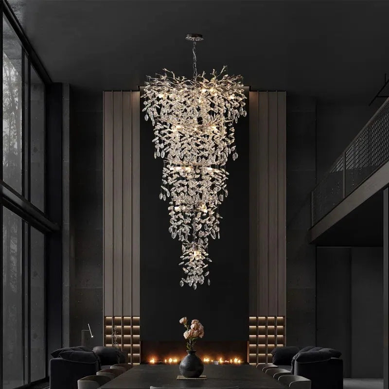 Crystal Dimmable LED Tiered Chandelier - 118In