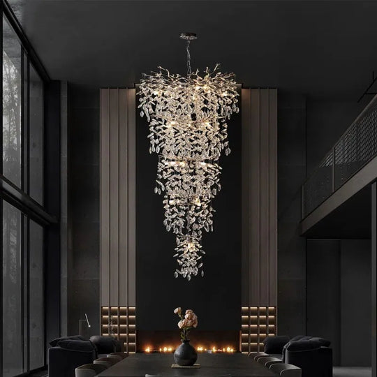 Crystal Dimmable LED Tiered Chandelier - 118In