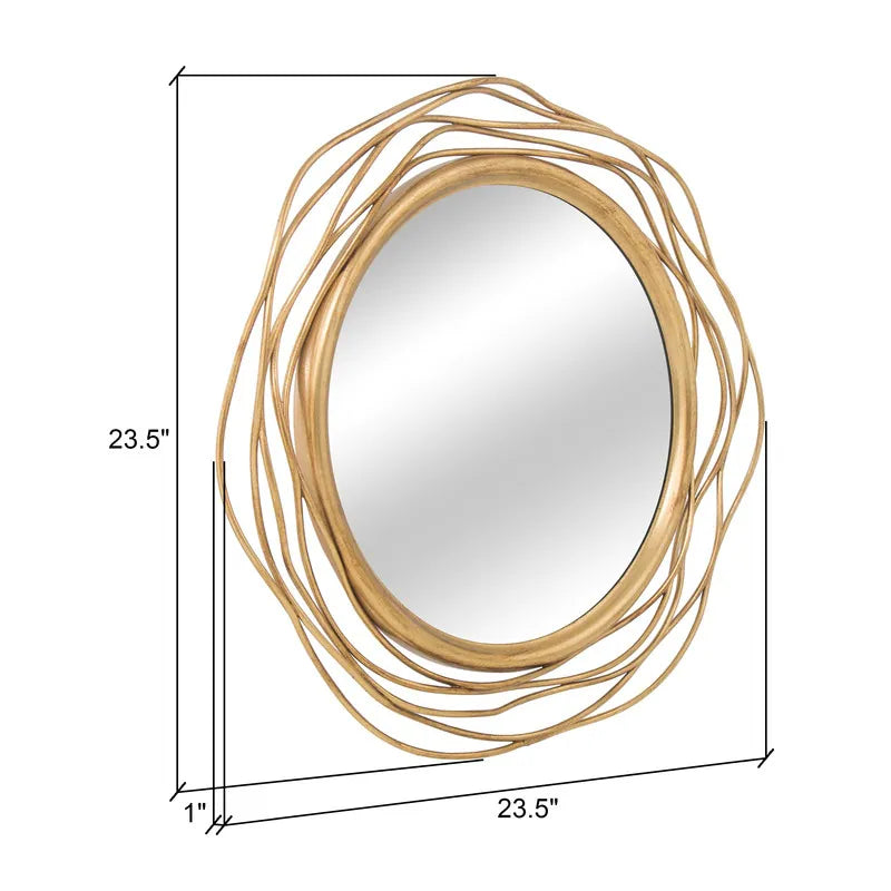 Talise round Metal Modern Wall Mirror - 23.5"H X 23.5"W X 1"D