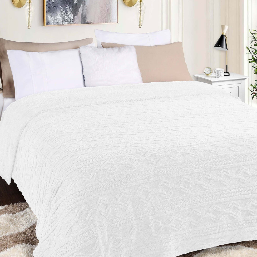 Arctic Boho Jacquard Plush Fluffy Fleece Blanket