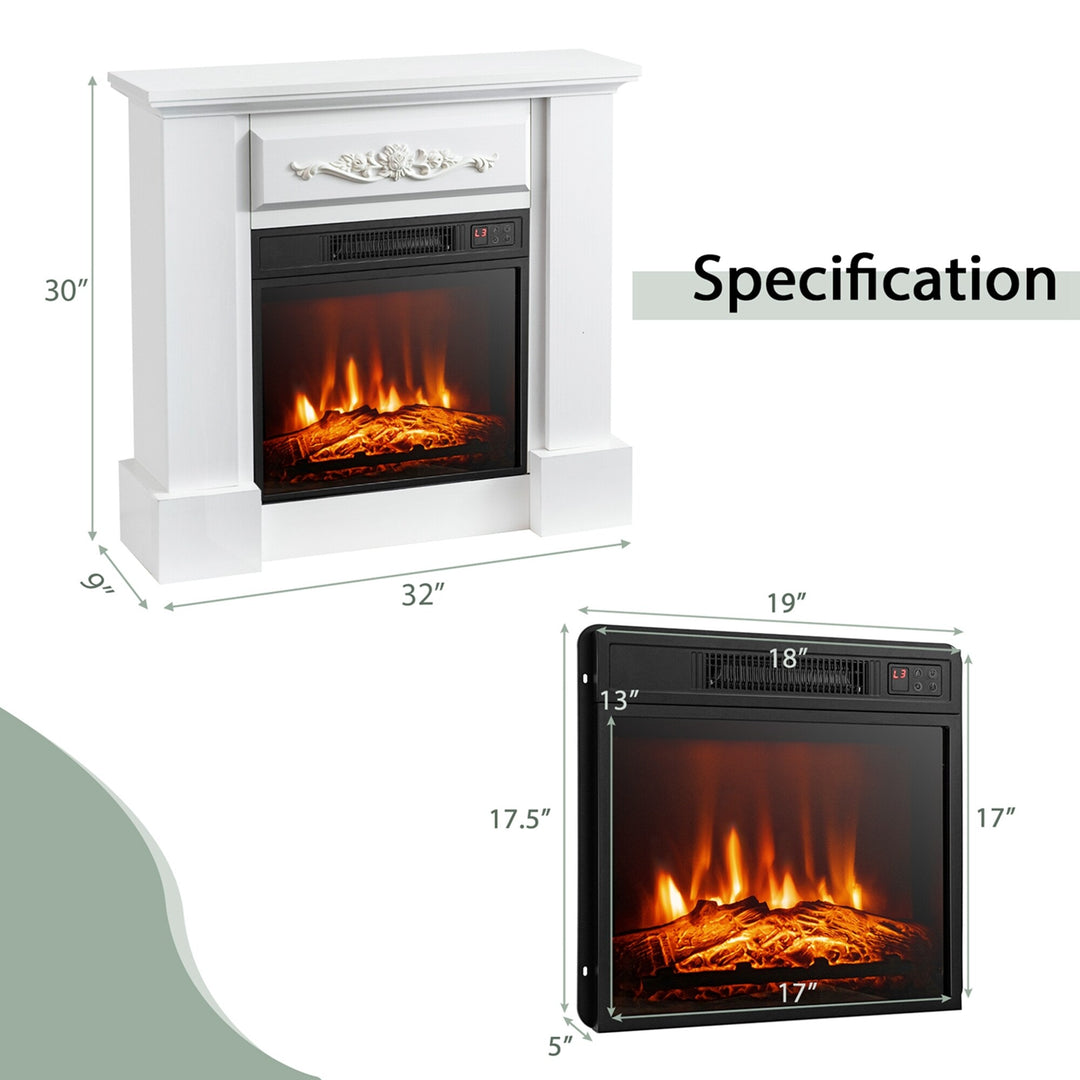 32" Electric Fireplace Mantel TV Stand Space Heater W/Remote - See Details