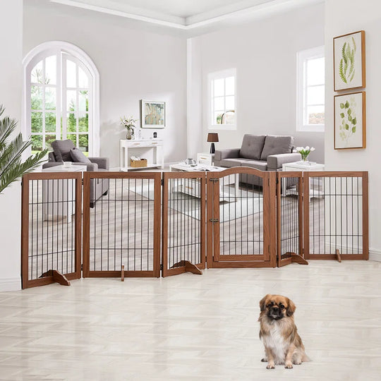 Serra Wire Pet Free Standing Gate with Two Pairs of Support Feet