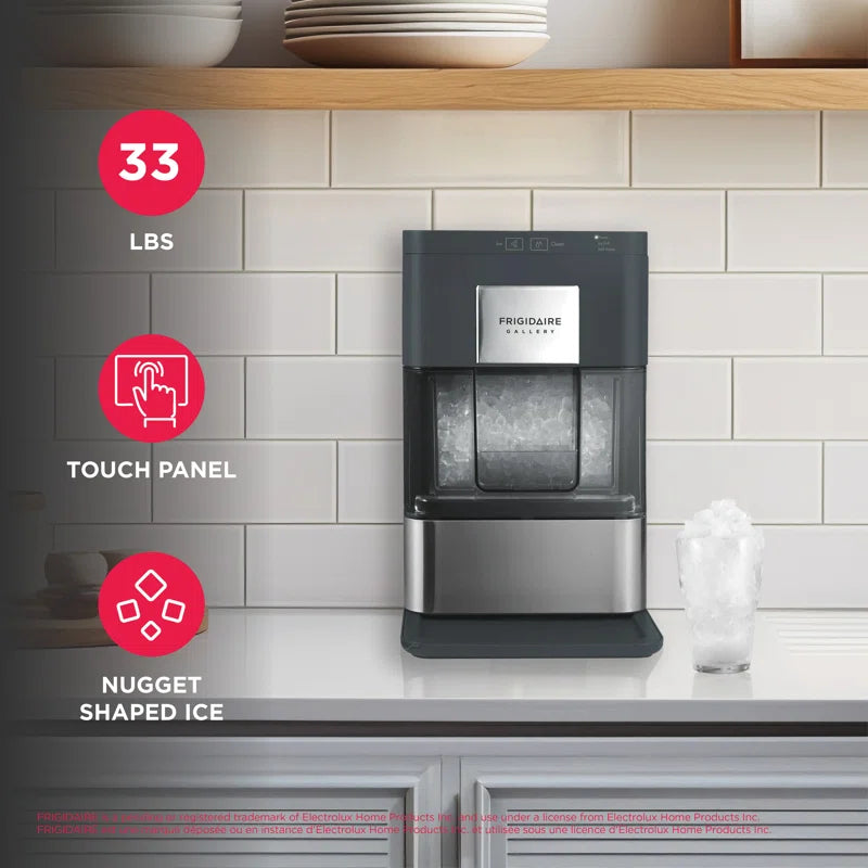 Gallery, 33 Lbs. Countertop Ice Maker, Stainless Steel Accents, Nugget Shaped Ice