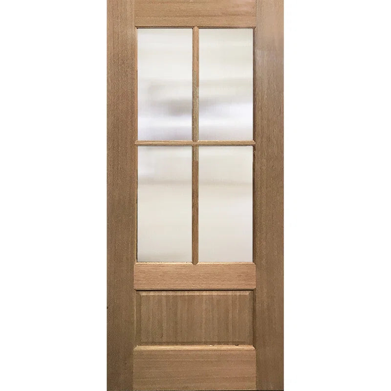 4 Lite TDL Mahogany Slab Front Door