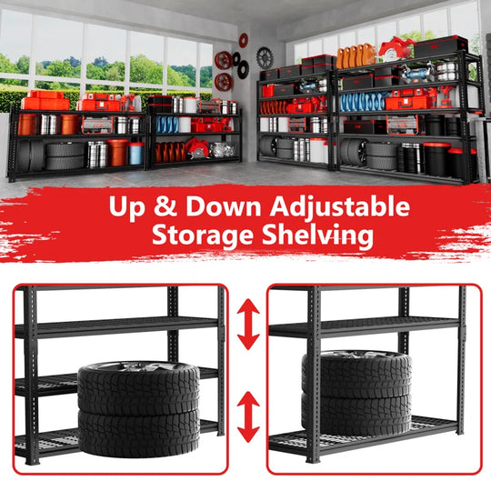 Rikuto Adjustable Heavy Duty Metal Shelving Unit for Garage,Pantry,Storage,Toolsheds, Warehouses