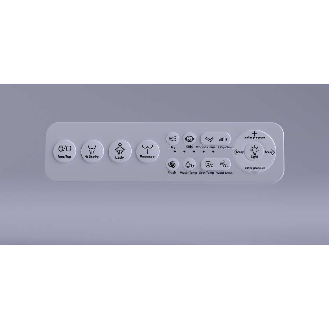 ABRUZZO Smart Bidet Toilet Auto Flush, Heated Seat, Warm Water, Dryer, Remote Control, Panel Black / White Options