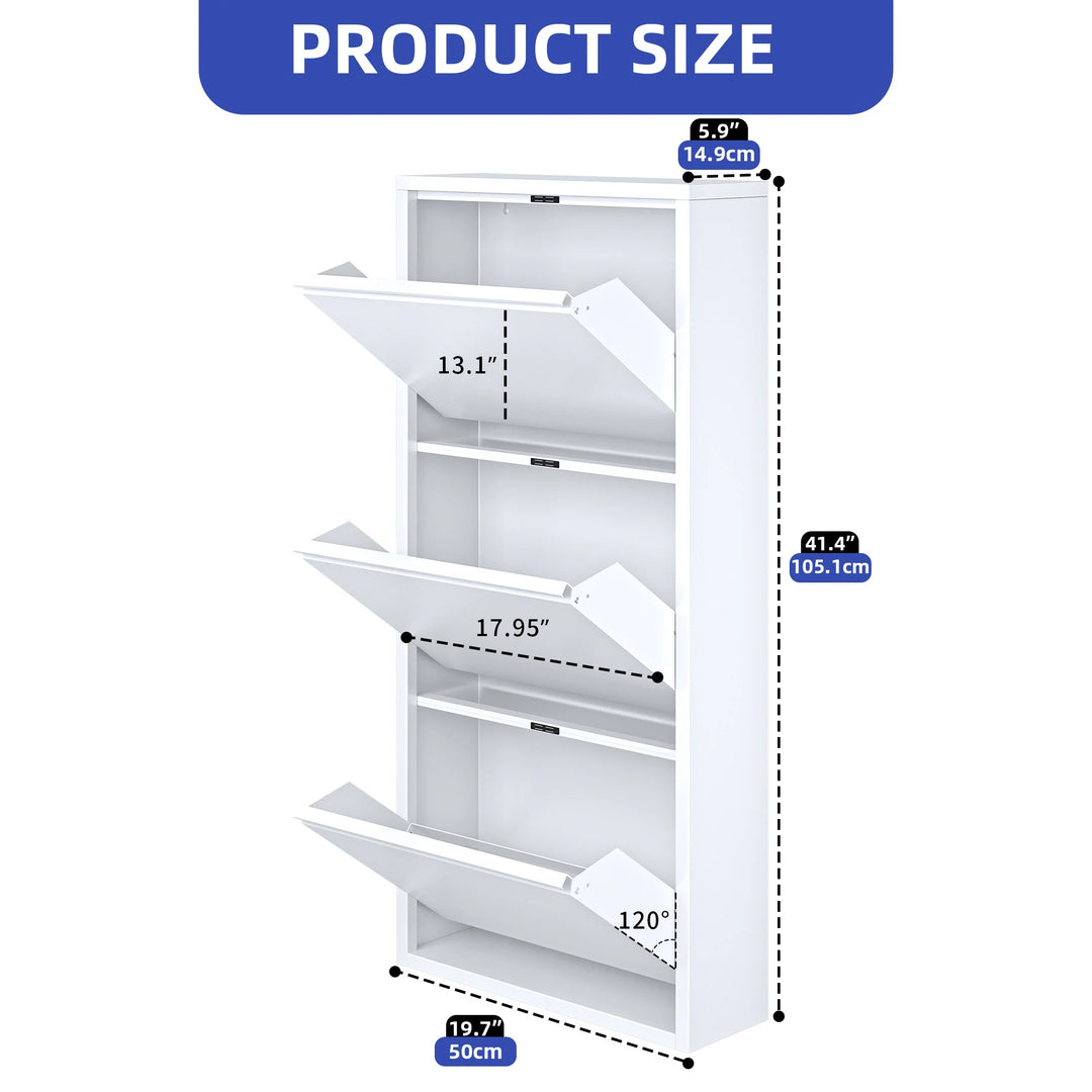 Shoe Storage Cabinet with Drawers Entryway Shoe Storage