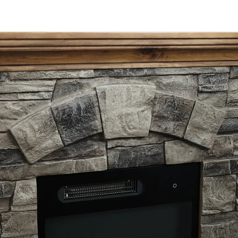 40 In. Faux Stone Freestanding Electric Fireplace - 40" in Width