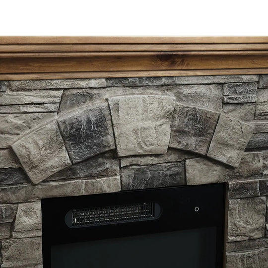 40 In. Faux Stone Freestanding Electric Fireplace - 40" in Width