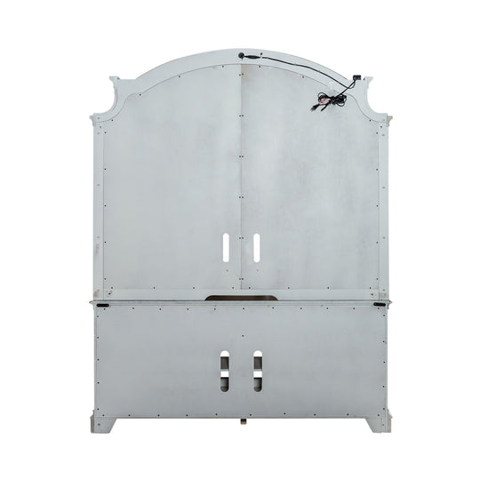 Magnolia Manor Antique White Weathered Bark Entertainment Center