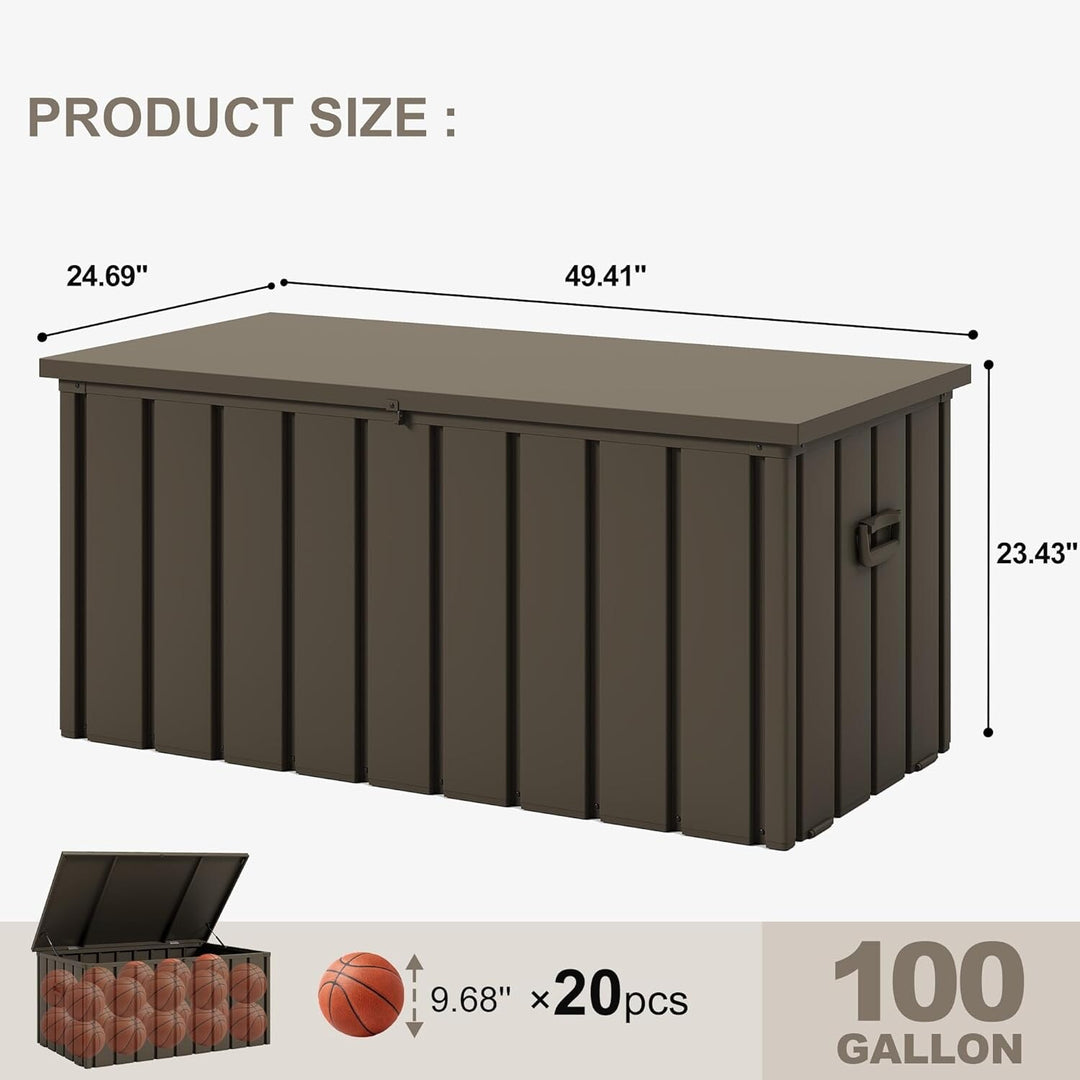Outdoor Deck Box Waterproof Lockable Storage Box Container with Lid