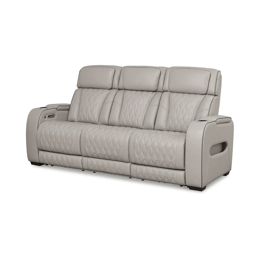 Boyington Gray Power Reclining Sofa - 86" W X 38.5" D X 44.5" H