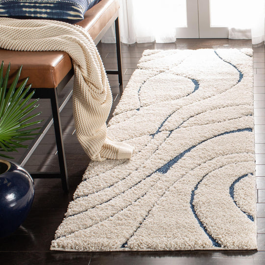 Florida Shag Sigtraud Abstract Waves 1.2-Inch Thick Rug