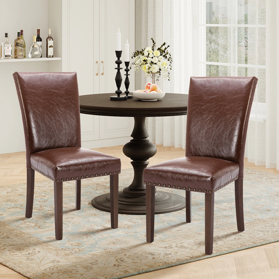 RENEWLINE Dining Chairs, Fabric with Nailhead Trim and Wood Legs