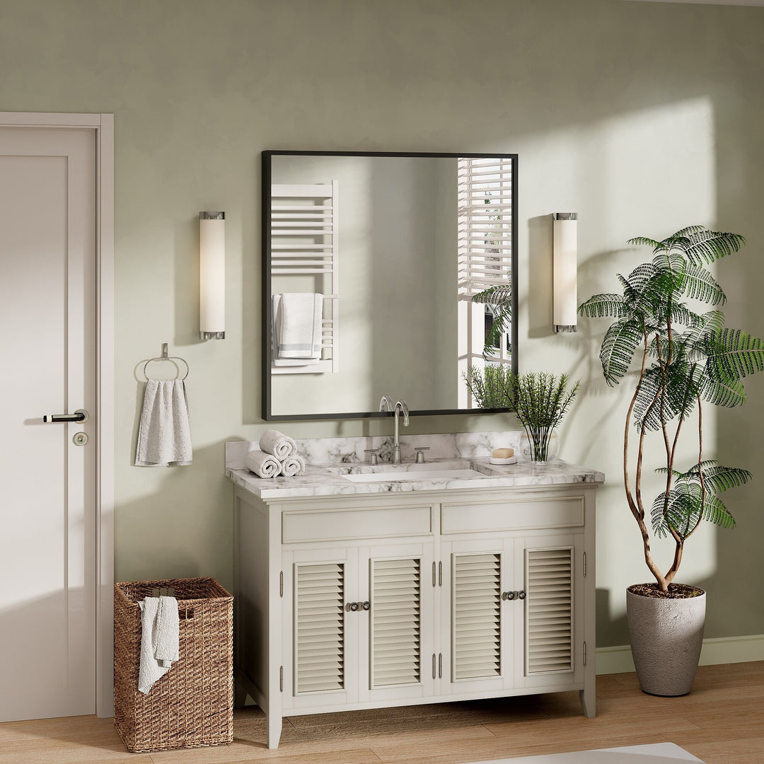 Modern Metal Framed French Cleat Mounted Wall Bathroom Vanity Mirror