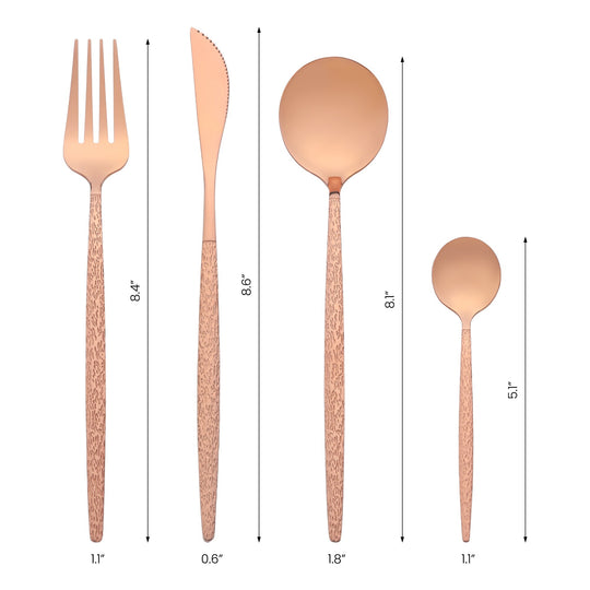 24 PCS Silverware Set, Stainless Steel Flatware with Knife, Spoons and Fork, Mirror Polished Cutlery Serving Utensils Set