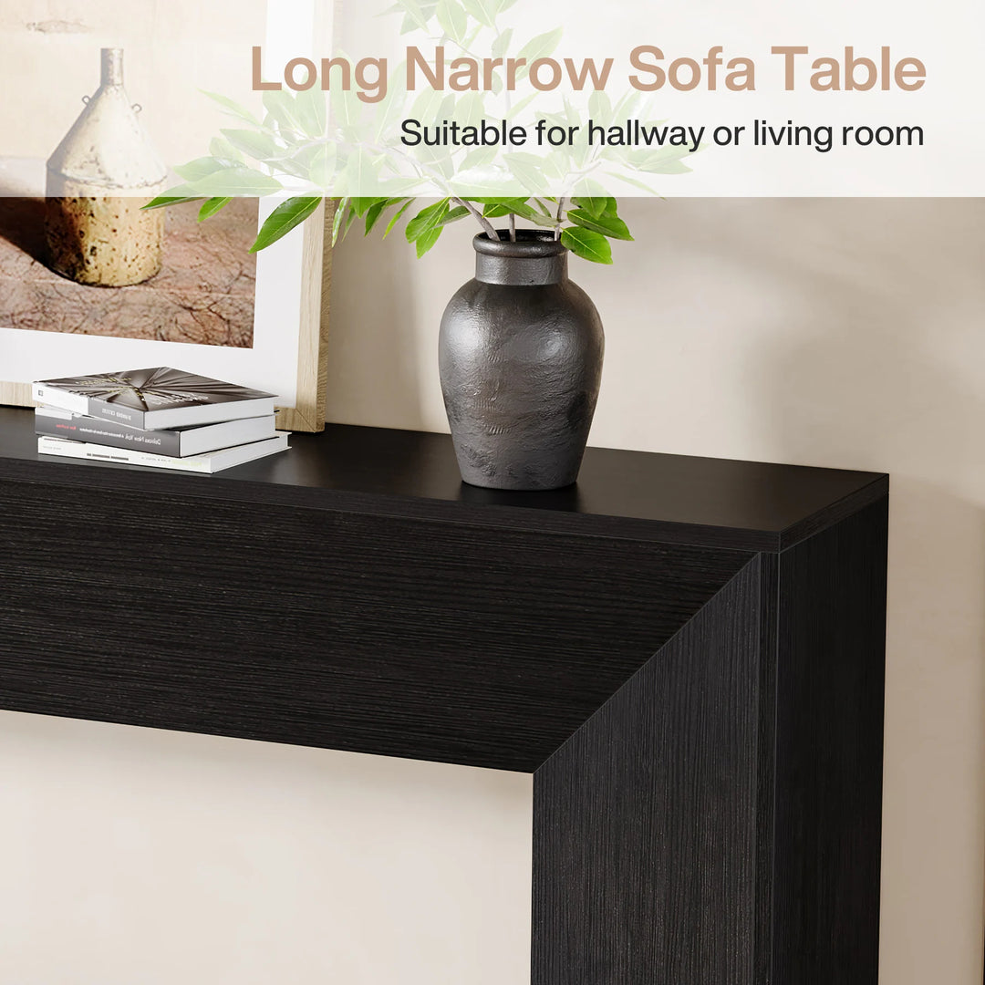 63 Inches Long Black Console Table for Entryway Living Room - 63" W X 11.8" D X 32.3" H