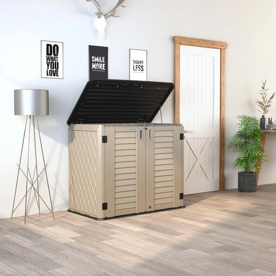 255 Gallons Resin Outdoor Storage Cabinet, Waterproof & Lockable
